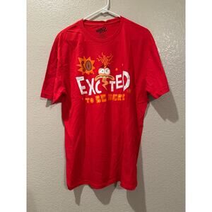 NWT Disney Inside Out 2 Pixar Anxiety So Excited To Be Here Red Tee L XL